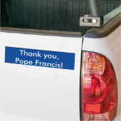 Dank je, Paus Francis. Bumpersticker (Op Truck)
