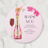 Dank je Petals en Prosecco FloralBruidsdouche Bedankjes Labels (Achterkant)