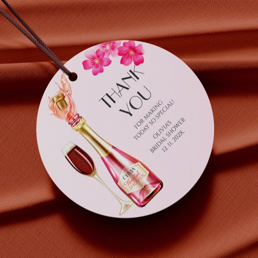 Dank je Petals en Prosecco FloralBruidsdouche Bedankjes Labels