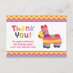 Dank je Pinata Mexicaans Feest Verjaardagsfeestje Bedankkaart
