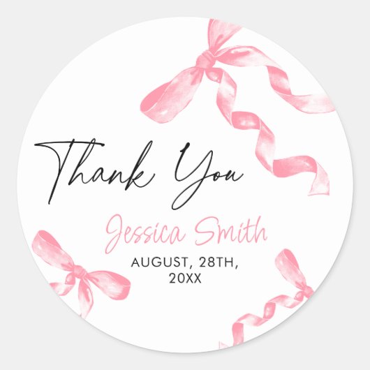 Dank je Pink Boog Sticker (Voorkant)