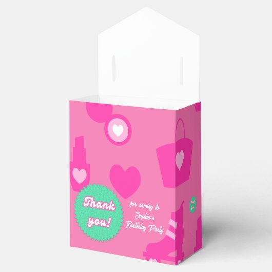 Dank je, Pink Doll verjaardagsfeestje, meisje Bedankdoosjes (Geopend)
