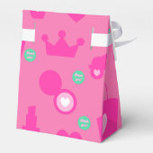 Dank je, Pink Doll verjaardagsfeestje, meisje Bedankdoosjes (Achterkant)