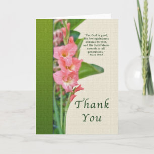 Dank je, Pink Gladiolus Bedankkaart