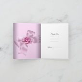 Dank je Pink Grijs Witte Kant Bedankkaart (Binnen)