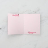 Dank je Pink Monogram A voor Kinderen Bedankkaart (Binnen)