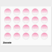 Dank je Pink Stars Ronde Sticker (Vel)