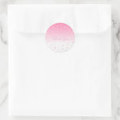 Dank je Pink Stars Ronde Sticker (Tas)