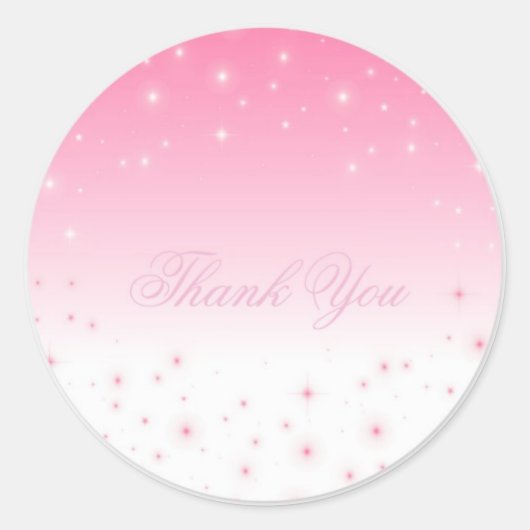 Dank je Pink Stars Ronde Sticker (Voorkant)