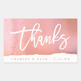 Dank je Pink Watercolor Mini Wijn Champagne Label