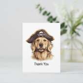 Dank je Piraten Goud Retriever Honden Schedel Briefkaart (Staand voorkant)