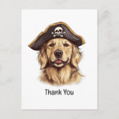 Dank je Piraten Goud Retriever Honden Schedel Briefkaart (Voorkant)