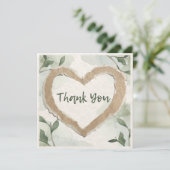 Dank je plat notitiekaart vierkant  (Staand voorkant)