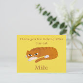 Dank je poes oppasser briefkaart (Staand voorkant)