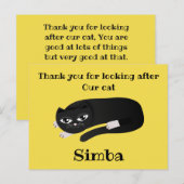 Dank je poes oppasser briefkaart (Voorkant / Achterkant)