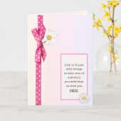 Dank je Polka Dot Bow met Daisies Kaart (Gele Bloem)