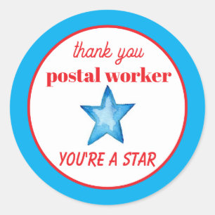 Dank Je Postbode Je Bent Een Ster Ronde Sticker