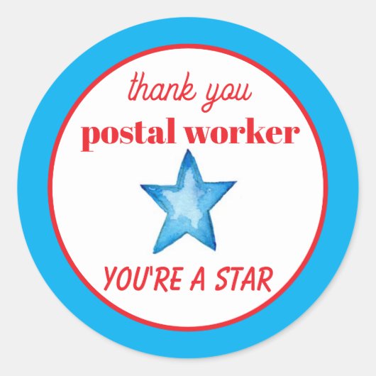 Dank Je Postbode Je Bent Een Ster  Ronde Sticker (Voorkant)