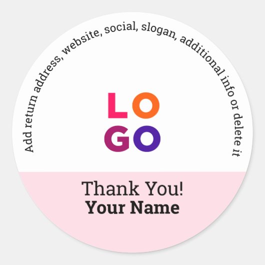Dank je | Professionele Zakelijke Logo Promotionel Ronde Sticker (Voorkant)