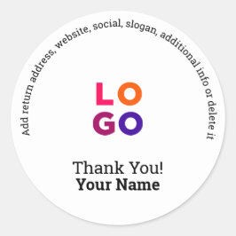 Dank je | Professionele Zakelijke Logo Promotionel Ronde Sticker