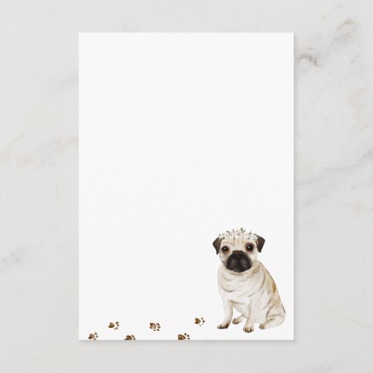 Dank je Pug-hond Huwelijk Informatiekaartje (Achterkant)