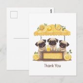 Dank Je Pug Honden Limonadestand Briefkaart (Voorkant / Achterkant)