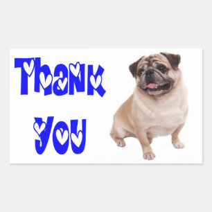 Dank Je Pug Puppies Hond Grappige Sticker / Label
