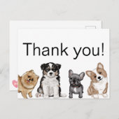 Dank je Puppy, Corgi, Franse Bulldog, Pomeranian Briefkaart (Voorkant / Achterkant)