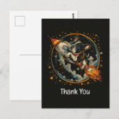 Dank je raket ruimteschip Frans Bulldogs Ruimtevaa Briefkaart (Voorkant / Achterkant)