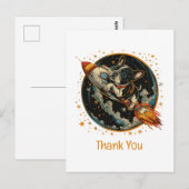 Dank je raket ruimteschip Franse Bulldog Astronaut Briefkaart (Voorkant / Achterkant)