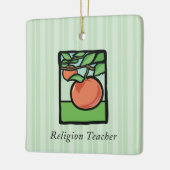 Dank je religieuze leraar, appel keramisch ornament (Links)