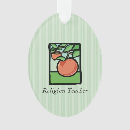 Dank je religieuze leraar, appel ornament (voorkant)