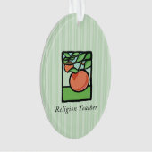Dank je religieuze leraar, appel ornament (voorkant)