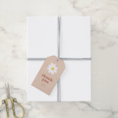 Dank je Retro Daisies Baby Shower Cadeaulabel (Met Touw)