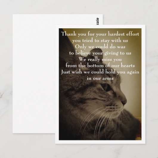 Dank je & RIP  Briefkaart (Voorkant / Achterkant)