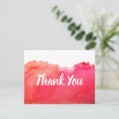 Dank je rode aquarel kunst citaat briefkaart (Staand voorkant)