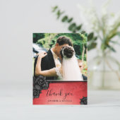 Dank je Rode Gotische Halloween Trouwkaart Briefkaart (Staand voorkant)