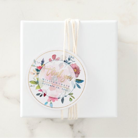 Dank je, rode Ombre-rozen Bedankjes Labels (In situ)