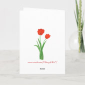 Dank je, rode tulpen, trouwkaarten bedankkaart (Achterkant)