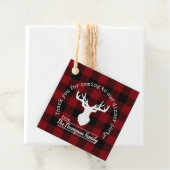 Dank je Rood en Zwart Buffalo Plaid Bedankjes Labels (In situ)