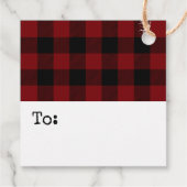 Dank je Rood en Zwart Buffalo Plaid Bedankjes Labels (Achterkant)