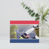 Dank Je | Rood Wit Blauwe Gestreepte Amerikaanse V Briefkaart (Staand voorkant)
