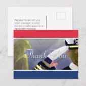 Dank je | Rood Wit Blauwe Gestreepte Kunst van een Briefkaart (Voorkant / Achterkant)