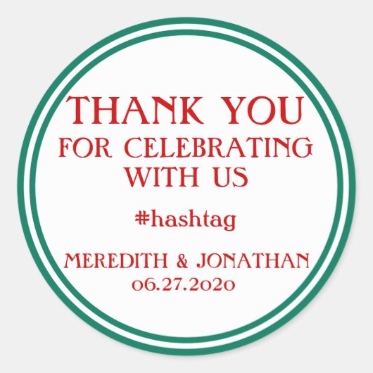 Dank je Rood Wit Groen Huwelijk Stickers (Voorkant)
