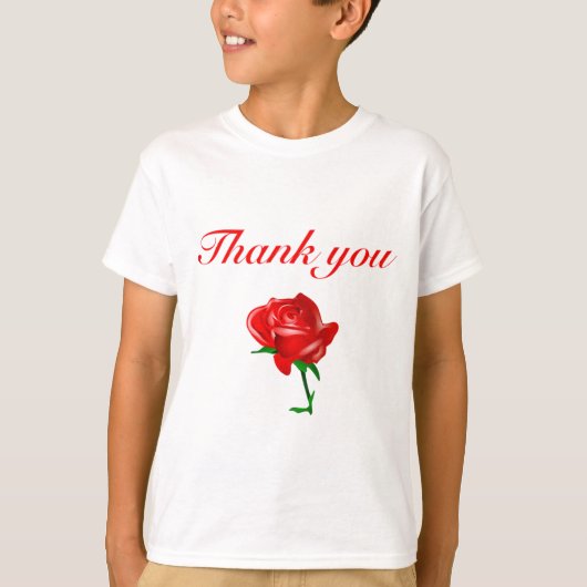 dank je roodroos t-shirt (Voorkant)
