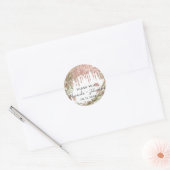 Dank je Rosa Witte Naam Save The Date Krans Drips Ronde Sticker (Envelop)