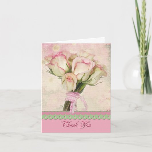 Dank je Rose Bouquet Bedankkaart (Voorkant)