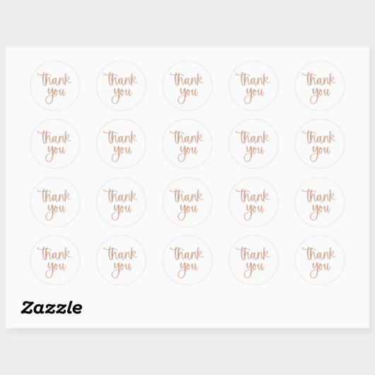 Dank je Rose Gold Glitter Script Sticker (Vel)
