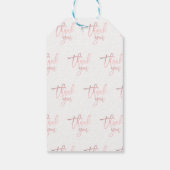 Dank je Rose Goud Folie Moderne Script Bruiloft Cadeaulabel (Achterkant)