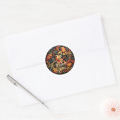 Dank je Rosepaint Rosemaling Ronde Sticker (Envelop)